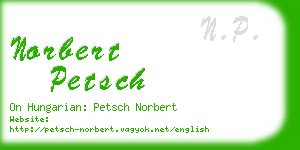 norbert petsch business card